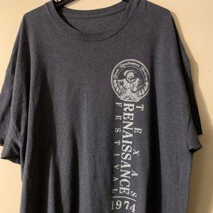 Vintage Texas Renaissance Festival Tee Shirt Size 2XL RENFEST Huzzah Grey